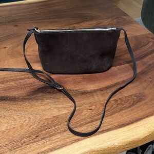Madewell chocolate brown suede bag